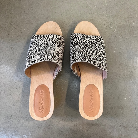 Madewell Evelyn Clog Slide Sandals in Calf Hair - Picture 2 of 6